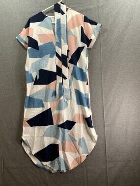 Colorblock Pattern Dress Women Medium Midi Dress